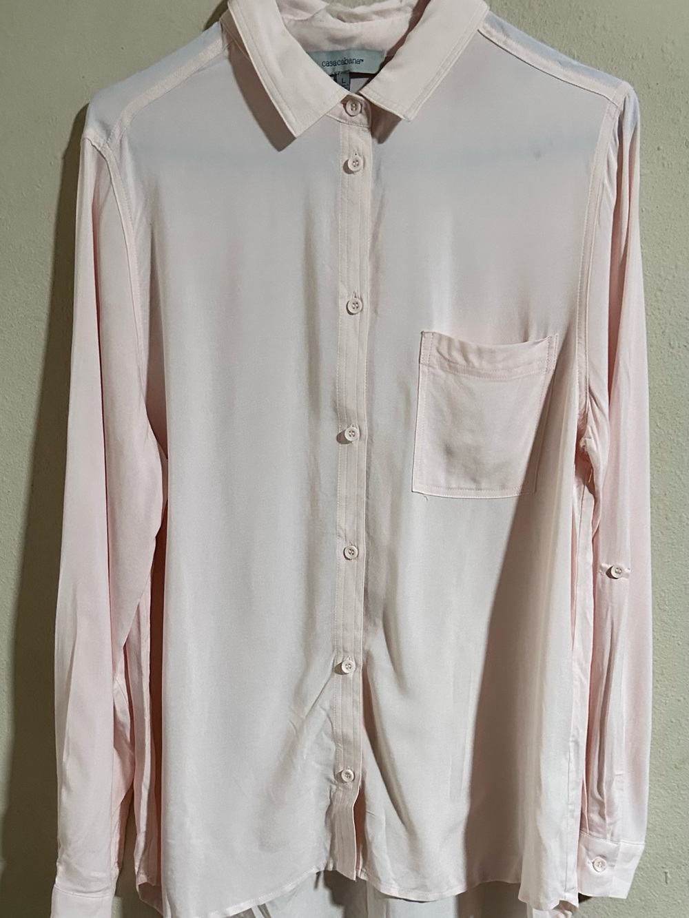 Casa Blanca Light Pink Button-Down Shirt with Chest Pocket